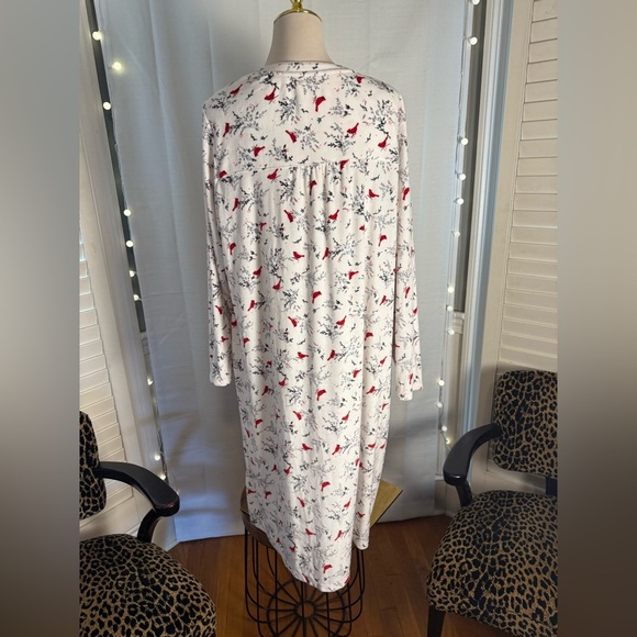 Aria Red and White Floral Nightgown 2X - Picture 8 of 9